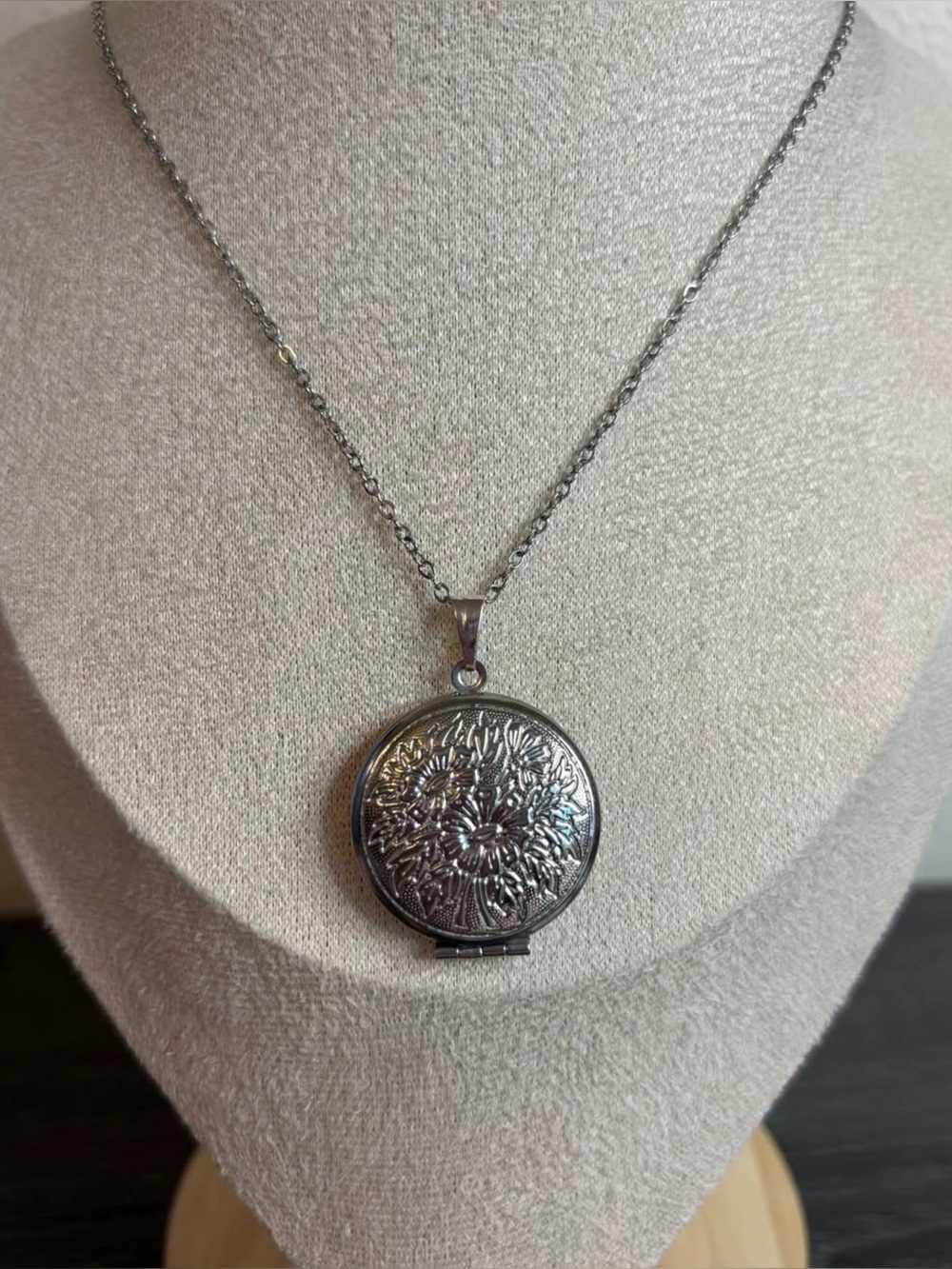 Handmade Silver Floral Locket Necklace | Waterproof & Tarnish Resistant